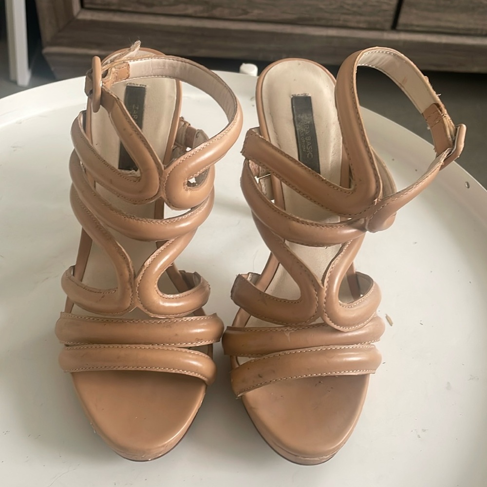 Zara Strappy Sexy Nude Heels